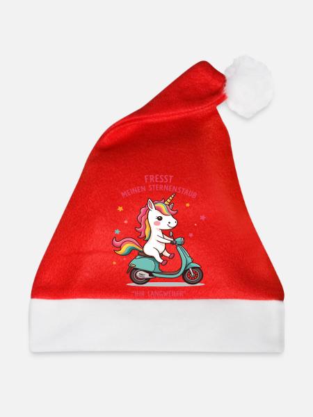 Roller-Einhorn - Weihnachtsmütze - Rot