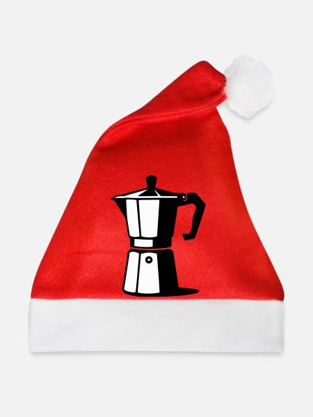 Espresso Kanne  - Weihnachtsmütze - Rot - Vorne