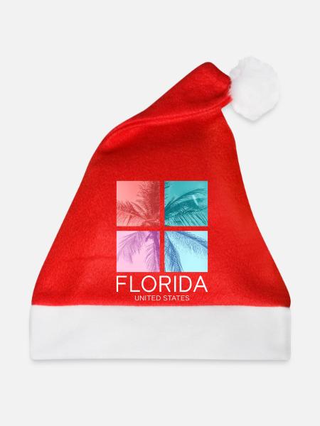Florida USA Miami Amerika Sommer Palmen Strand - Weihnachtsmütze - Rot