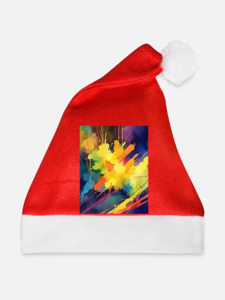 Farbexplosion Abstrakt - Weihnachtsmütze - Rot