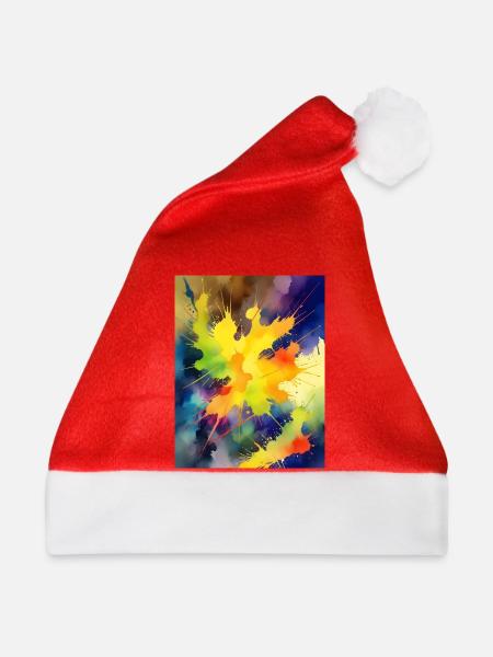 Farbexplosion Abstrakt Spritzer - Weihnachtsmütze - Rot