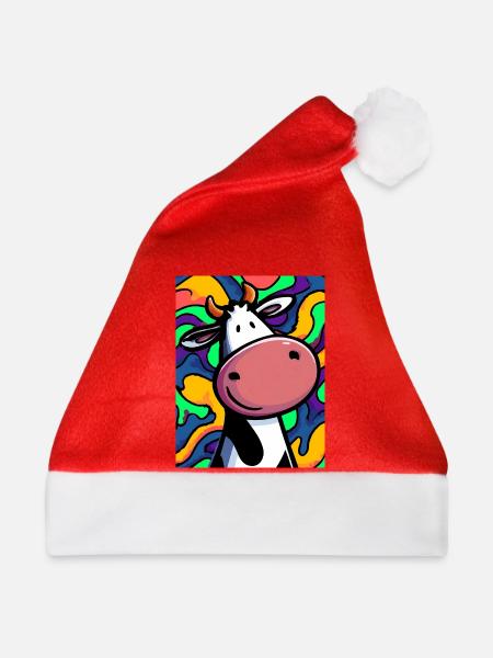 Kuh - Weihnachtsmütze - Rot