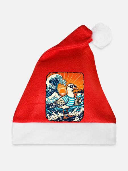Möwe Eis Kawaii - Weihnachtsmütze - Rot