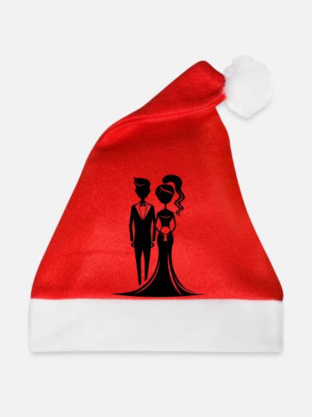 Hochzeitspaar - Weihnachtsmütze - Rot