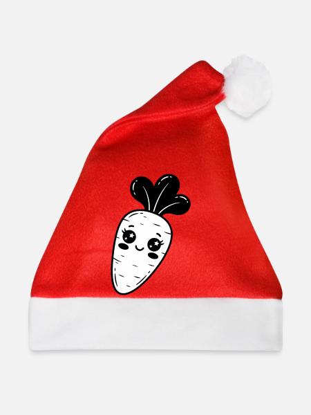 Stern-Kawaii-Karotte - Weihnachtsmütze - Rot
