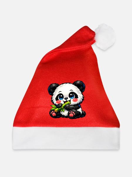 Cute Bamboo Panda - Weihnachtsmütze - Rot