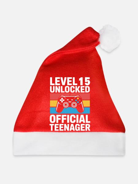 Level-15-Freigeschalteter Teenager - Weihnachtsmütze - Rot