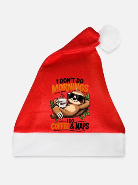 Sloth Coffee Erste Morgenstimmung - Weihnachtsmütze - Rot