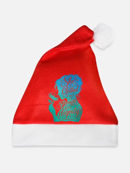She is clothed in strength & dignity - Weihnachtsmütze - Rot