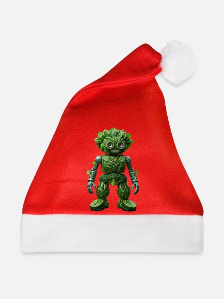 Der grüne Automaten-Avatar - Weihnachtsmütze - Rot