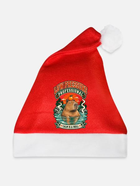 Capybara – Niederdruck-Profi - Weihnachtsmütze - Rot