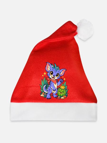 Kawaii Drache am Kaktusfreund - Weihnachtsmütze - Rot