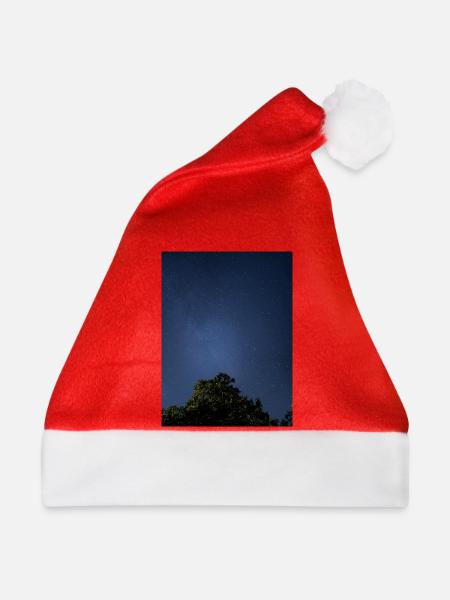 Sternennacht-Himmlisches Blätterdach - Weihnachtsmütze - Rot