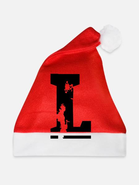 L - Buchstabe - Weihnachtsmütze - Rot