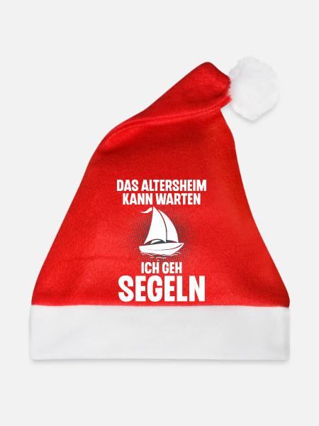 Segeln Segler Segelboot Rentner - Weihnachtsmütze - Rot - Vorne