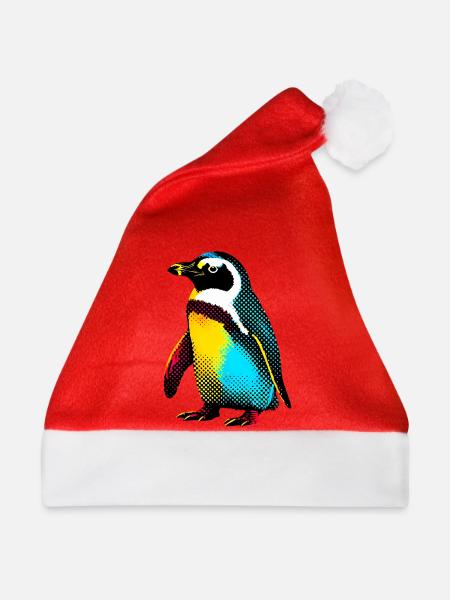 Pinguin - Weihnachtsmütze - Rot