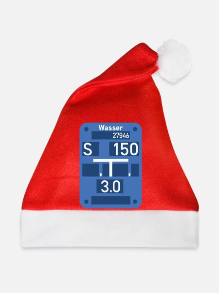 Wasser Schild - Weihnachtsmütze - Rot