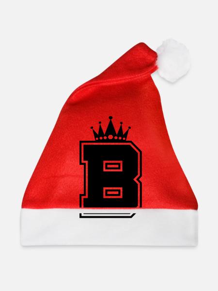 buchstabe B Krone - Weihnachtsmütze - Rot - Vorne