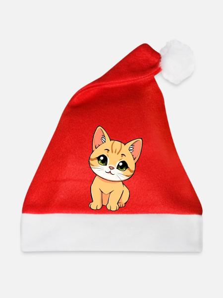 Süsse Katze - Weihnachtsmütze - Rot