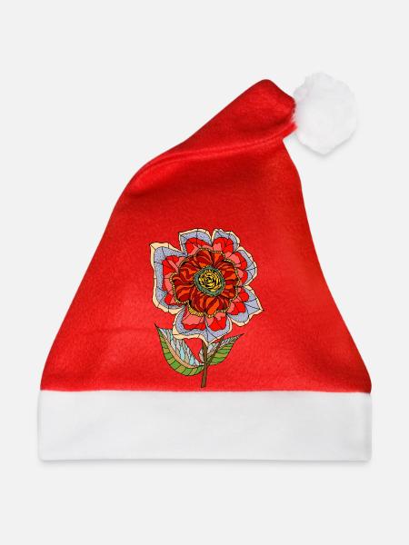 Blume - Weihnachtsmütze - Rot
