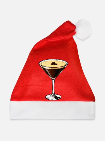 Espresso Martini Cartoon-Design - Weihnachtsmütze - Rot