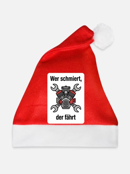 Wer schmiert, der fährt Traktor Schrauber - Weihnachtsmütze - Rot