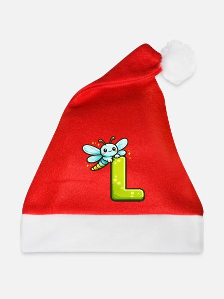 L wie Libelle - Weihnachtsmütze - Rot