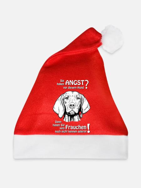 Angst vor Magyar Viszla KH? Frauchen - Weihnachtsmütze - Rot - Vorne
