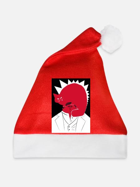 Verrückte Katze - Weihnachtsmütze - Rot