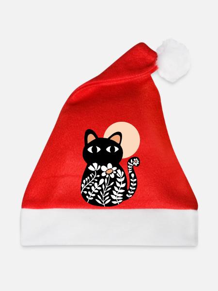 Cat in bloom - Weihnachtsmütze - Rot