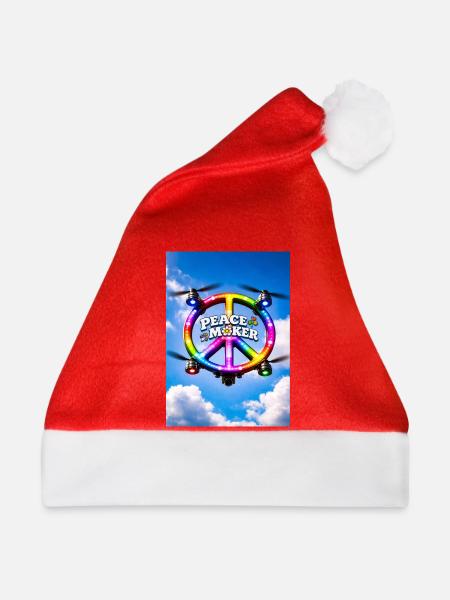 Friedensstifter Regenbogen-LED-Ring - Weihnachtsmütze - Rot