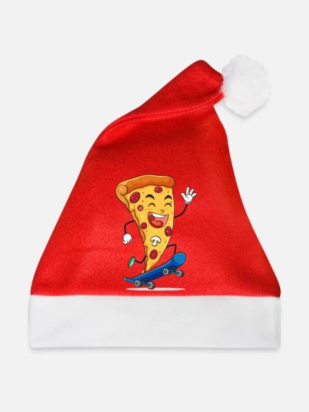 Pizza Slice Skater Cheer - Weihnachtsmütze - Rot