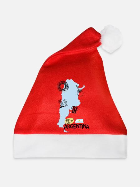 100% Argentina - Weihnachtsmütze - Rot