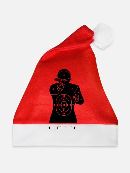 street-art Ziel der Polizei - Weihnachtsmütze - Rot