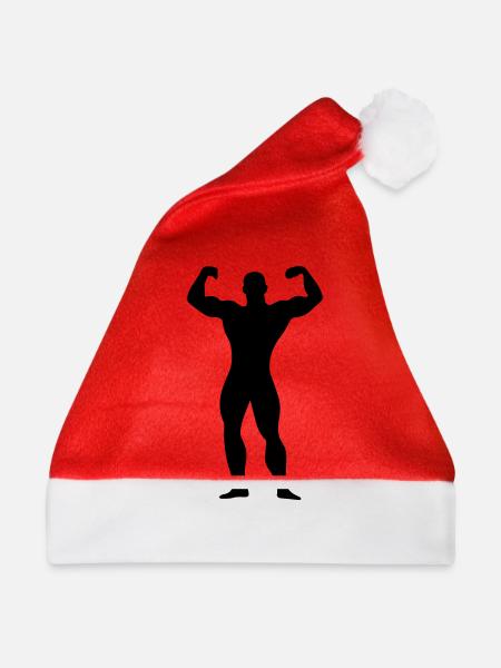 flexing man - Weihnachtsmütze - Rot