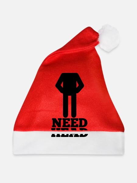 brauche Kopf - Weihnachtsmütze - Rot
