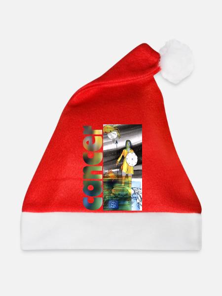 Sternzeichen Krebs - Weihnachtsmütze - Rot - Vorne