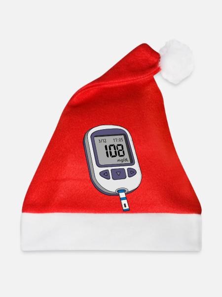 Glukosemessgerät - Weihnachtsmütze - Rot