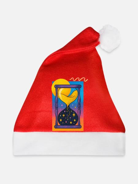 Kosmisches Sanduhr-Neon - Weihnachtsmütze - Rot