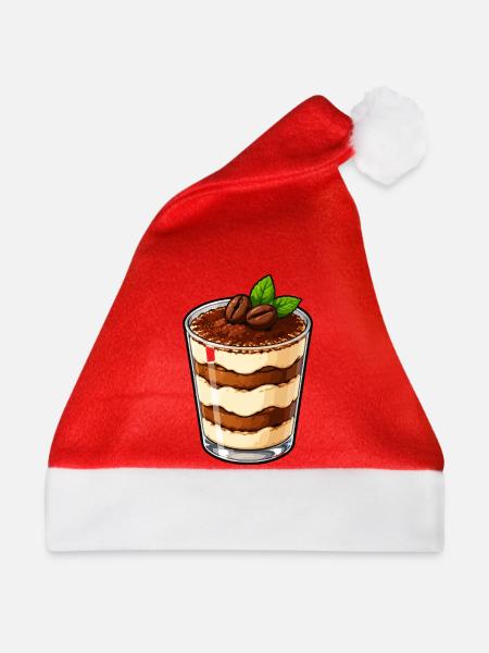 Tiramisu im Glas Kaffeecreme - Weihnachtsmütze - Rot