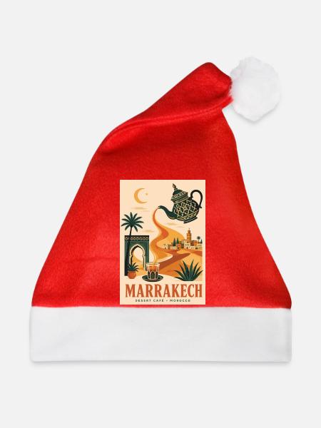 Entdecken Sie Marrakesch in Marokko - Weihnachtsmütze - Rot