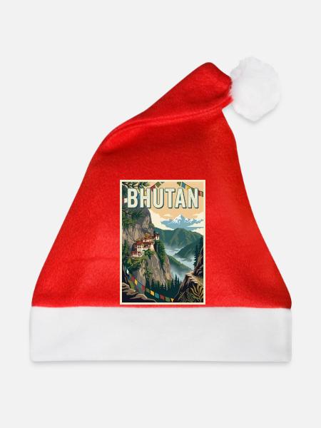 Erleben Sie die Berglandschaften Bhutans - Weihnachtsmütze - Rot - Vorne