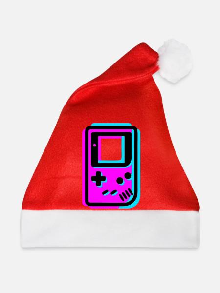 Retro Handheld Konsole Glitch - Weihnachtsmütze - Rot
