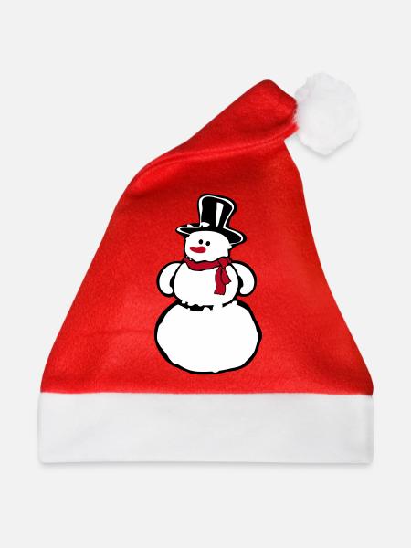 Schneemann - Weihnachtsmütze - Rot