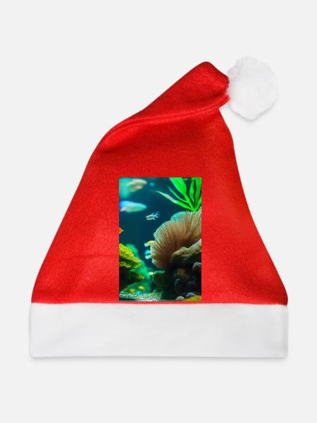 Fische, Aquarium - Weihnachtsmütze - Rot