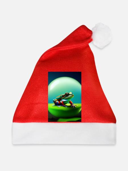 Bunter Frosch - Weihnachtsmütze - Rot