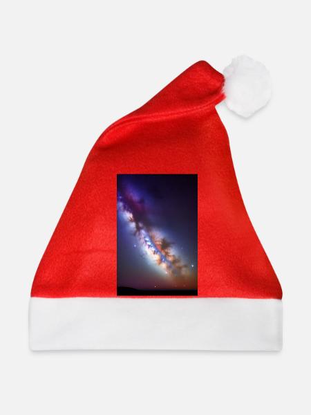 Weltall und Planeten - Weihnachtsmütze - Rot
