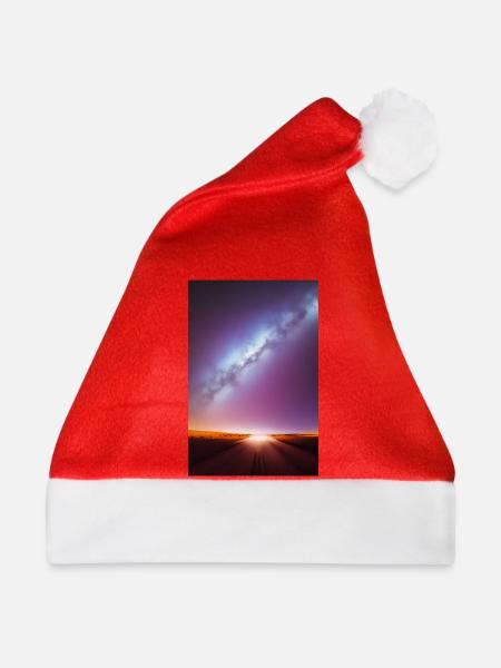 Weltall und Planeten - Weihnachtsmütze - Rot