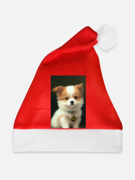 Baby Hund - Weihnachtsmütze - Rot