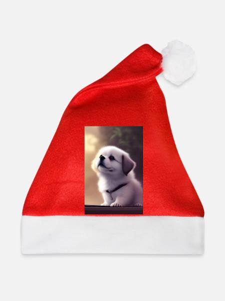 Baby Hund - Weihnachtsmütze - Rot